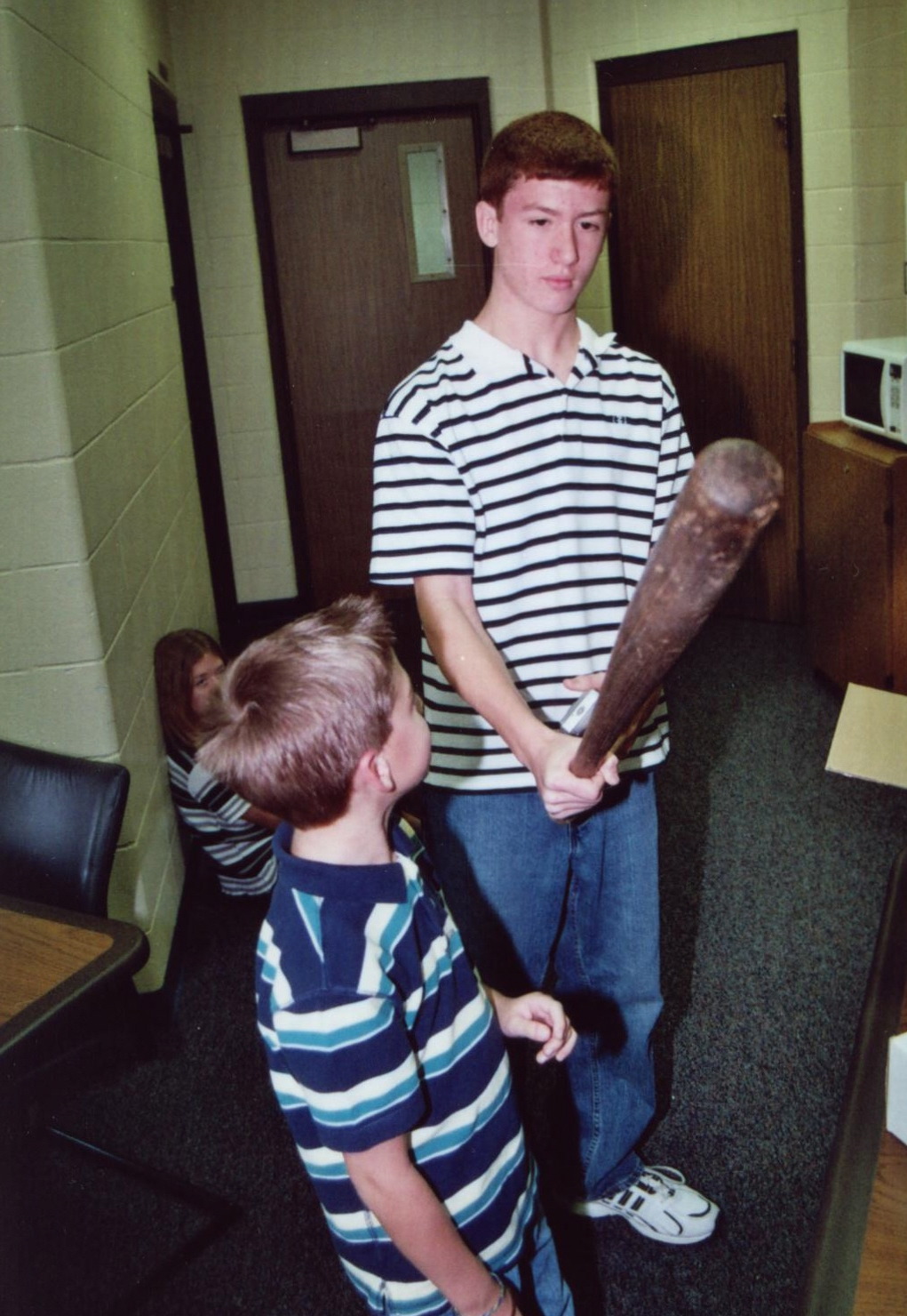 Zac and Aaron with Edd Roush bat.jpg