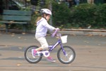 Girl learning how to ride